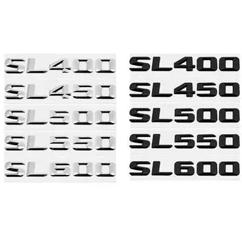 Наклейки с логотипом на задний багажник автомобиля для SL350 SL400 SL450 SL500 SL550 SL600, 3D-эмблема, значок, наклейка на задний багажник автомобиля SL350 серебряный