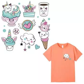 Наклейки с милыми элементами для детской рубашки Parches, футболка с надписью «Hot Tear», платья, термопереводная наклейка «сделай сам», новый дизайн, нашивки в полоску