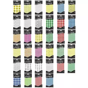 Наклейки с миниатюрными номерами и начальными категориями на английском языке (по 10 шт. Каждая) Указательная этикетка / Этикетка для офиса / Инструменты для маркировки / Наклейки с бирками - 34 варианта #20-412W *10ea