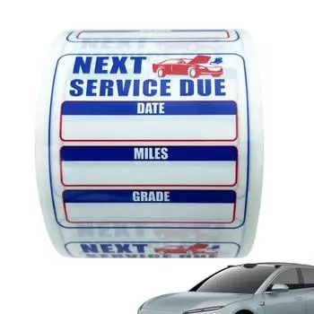 Наклейки с напоминанием о замене масла 250 листов Наклейки для обслуживания масла автомобиля 2x2 дюйма Наклейки с напоминанием о техническом обслуживании автомобиля для автосервиса CHINA