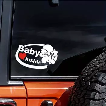 Наклейки с предупреждением для автомобиля, ребенок внутри, светоотражающие наклейки для автомобиля, наклейки на заднюю часть автомобиля ангелочка, наклейки с предупреждением о безопасности 1pc