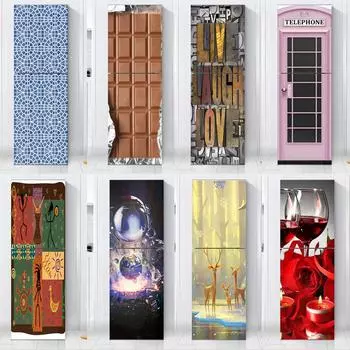 Наклейки с розами на холодильник, обои для кухни, виниловый плакат, наклейка на холодильник, домашний декор, спальня, новогоднее украшение 40x120cm(1 pcs)