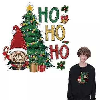 Наклейки с рождественскими елками на одежде Зимняя нашивка Санта-Клауса A-Level Моющиеся виниловые толстовки своими руками Топы Термопресс-парчи