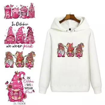 Наклейки с розовой лентой на тему различных узоров, простое управление, долговечная клейкая наклейка для теплопередачи