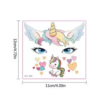 Наклейки с татуировками в виде животных из мультфильмов, водонепроницаемые наклейки для глаз и лица, безопасные поддельные татуировки для боди-арта, сценический макияж, татуировка N5