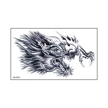 Наклейки с татуировкой дракона: Дизайны через плечо, на грудь и с большим рукавом для мужчин и женщин 31.5x19 cm