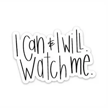Наклейки с вдохновляющими цитатами | Подбадривающие слова «Я могу» и «Я буду» | Водонепроницаемые виниловые наклейки 3inch/7.62cm 5pc