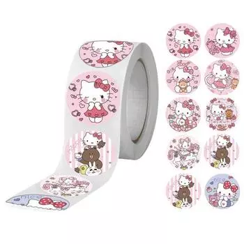 Наклейки Sanrio Hello Kitty Roll 500 листов, популярный персонаж в Корее