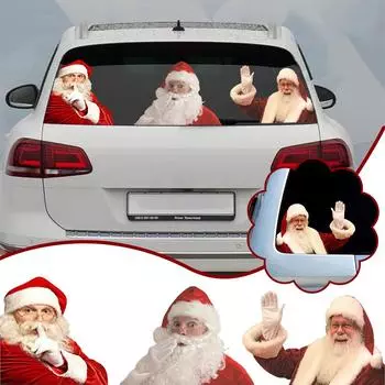 Наклейки Санта-Клауса и наклейки на окна автомобиля ПВХ самоклеящиеся веселые рождественские наклейки, наклейки для украшения автомобиля Санта-Клаус Wi L5E6