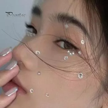 Наклейки со стразами Искусственный жемчуг Самоклеящиеся противоскользящие Фестивальные украшения для лица Наклейка на концертный макияж Волосы на лице Украшение тела Подвески со стразами E