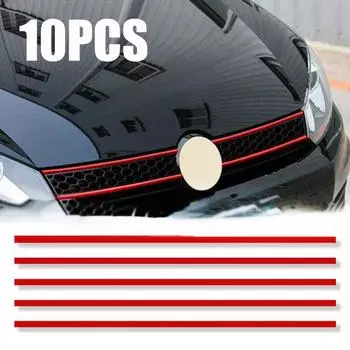 Наклейки со светоотражающими полосами для автомобиля Автоматическая решетка капота Декоративные наклейки Универсальный автомобильный стиль Водонепроницаемые автоматические наклейки
