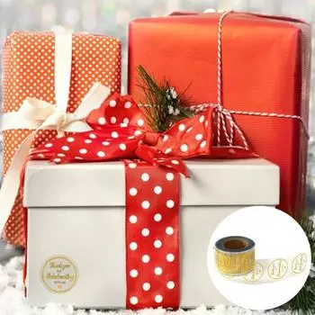 Наклейки «Спасибо» самоклеящиеся, сильная липкость, водонепроницаемые, широко используемые конверты, подарочная коробка, уплотнительная этикетка, бирка, аксессуары для вечеринок золотистый