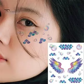 Наклейки-тату, очаровательные крылья бабочки, водонепроницаемые, безопасные, блестящие, детские татуировки, наклейки для вечеринок, фестивалей G