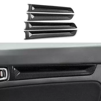 Наклейки в полоску на ручку внутренней двери автомобиля для 2022, 2023, 2024, 2025, Honda Civic 11th Gen, аксессуары, интерьер из углеродного волокна из АБС-пластика