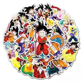 Наклейки в стиле аниме Dragon Ball для ноутбуков, скейтбордов, мотоциклов, автомобилей, велосипедов, багажа