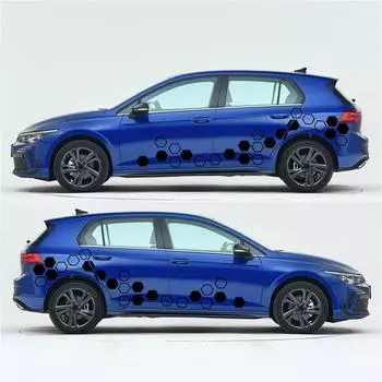 Наклейки в виде сот для автомобилей Наклейки на окна автомобиля Водонепроницаемые наклейки с шестигранным узором Крутые наклейки для автомобилей Автомобильные наклейки чёрный