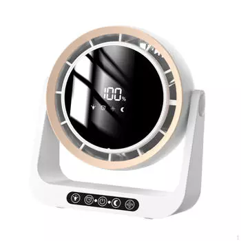 Наклонная подставка под голову на 90°, настольный вентилятор с возможностью подзарядки от USB, тихий настольный компьютер для путешествий белый