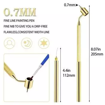 Наклонная тонкая ручка для рисования, жидкая ручка для письма, алюминиевые тонкие линейки, ручка для рисования, портативная ручка-аппликатор для рисования, студенческий эскиз