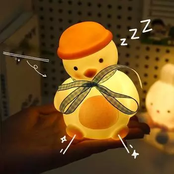 Наклонный Ночной Светильник Утка Милая Девушка Спальня Украшение Атмосфера Лампа Ins Ветер Кролик Лампа Комната Настольная Украшение Утки Лампаn