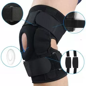 Наколенник для альпинизма, резиновая компрессионная стальная пластина, поддержка наколенника для спортивного скалолазания S чёрный