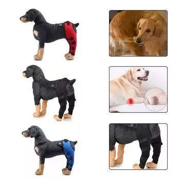 Наколенник для домашних собак, бандаж для ног при растяжении связок, артрит, сустав, поддержка задней ноги собаки S чёрный