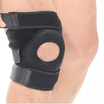 Наколенник для мужчин и женщин Наколенники от боли в колене, ремень для поддержки надколенника, наколенник от разрыва мениска Компрессионный рукав для колена от боли в колене чёрный