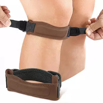 Наколенник для сухожилия надколенника, поддерживающий бандаж для облегчения боли в колене, походы, баскетбол, бег, теннис, волейбол, наколенники One Size коричневый