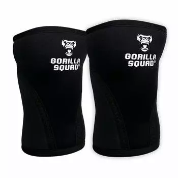 Наколенник GORILLA SQUAD 7 мм из неопрена для поддержки колена для тренировки мышц, левый и правый, комплект, черный, XXL чёрный