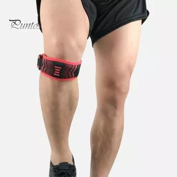 Наколенник Поддержка надколенника Регулируемый бандаж Облегчение боли при тендините Наколенник Защита для спорта на открытом воздухе для бега Баскетбол черный белый