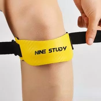 Наколенник Регулируемый наколенник Стабилизатор сухожилия надколенника Поддерживающая лента для футбола, баскетбола, бега, прыгуна, приседаний в спортзале