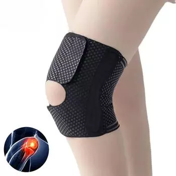 Наколенник с боковыми стабилизаторами снимает боль в суставах при разрыве мениска, спортивные травмы, дышащий, регулируемый, бег, тренировка, спорт M