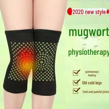 Наколенник с инфракрасным бамбуковым углем и полынью - трикотажная спортивная защита для теплого лета one size чёрный