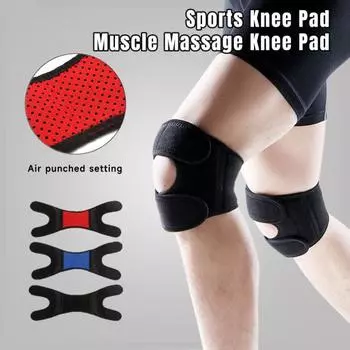 Наколенник с открытой надколенником, нескользящий, регулируемый, дышащий, для мужчин и женщин, защита от боли при артрите, наколенник, спортивные наколенники, компрессионный рукав для тренировок, обертывание чёрный