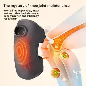 Наколенник с подогревом и пятью режимами нагрева. Три режима массажа. Автоматическое отключение. Самонагревающийся наколенник. серый