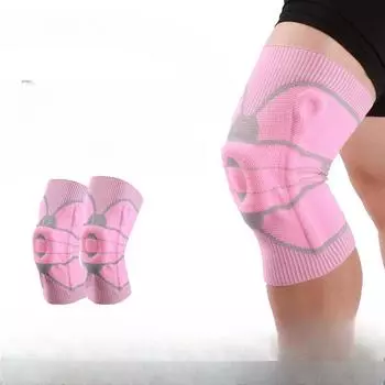 Наколенник с вентиляционным отверстием, силиконовая пружинная полоса, автоматическая окантовка, плоская вязальная машина, вязальное движение, наколенник S розовый