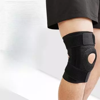 Наколенники для домашнего бега и альпинизма, с наколенниками для защиты суставов от травм, легкие и дышащие наколенники. one-size-fits-all чёрный