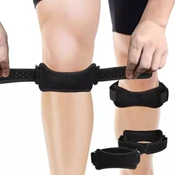Наколенники для мениска и связок, регулируемые наколенники для стабилизации суставов (2 упаковки), Компрессионные спортивные наколенники для мужских и женских коленей 16x12x3cm