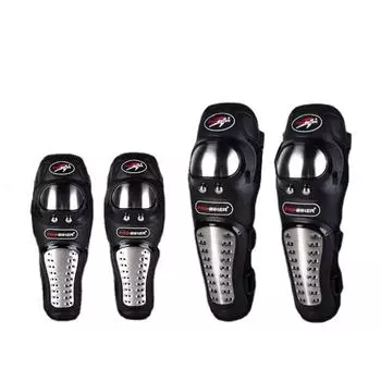 Наколенники для мотоцикла-4 шт., для взрослых, из нержавеющей стали, для мотоцикла, квадроцикла, мотокросса, локоть, колено, защита голени, защита для мотокросса, гонок/колено для взрослых чёрный