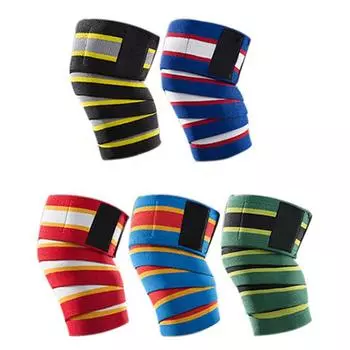 Наколенники для мужчин Фитнес Тяжелая атлетика Эластичный бинт Компрессионный наколенник Поддержка Спортивный ремень Защитные ленты для коленей Накладка Рукав