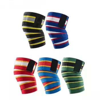 Наколенники для мужчин Фитнес Тяжелая атлетика Эластичный бинт Компрессионный наколенник Поддержка Спортивный ремень Защитные ленты для коленей Накладка Рукав