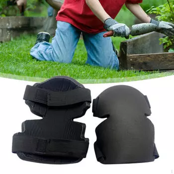 Наколенники для сада Защитные противоскользящие с регулируемыми ремнями Подушки для коленей Наколенники для пола чёрный