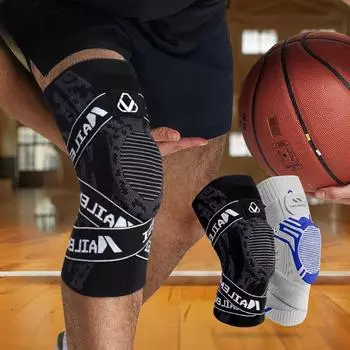 Наколенники для занятий спортом, мужские наколенники для баскетбола, бега, мениска, профессиональные, противоударные, противоскользящие, мужские, для восхождения по лестнице, амортизация S