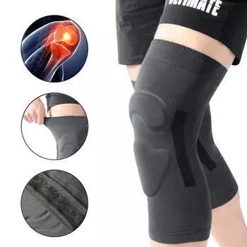 Наколенники для женщин и мужчин от боли в колене, компрессионный рукав для колена с наколенниками, поддержка колена для облегчения боли в суставах M серый