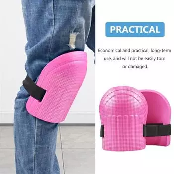 Наколенники из пеноматериала, наколенники для садоводства для женщин и мужчин, 1 пара, легкие, водонепроницаемые, с эластичными ремнями-липучками для работы и уборки дома розовый