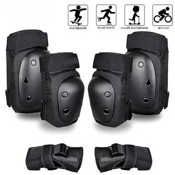 Наколенники, налокотники с защитой запястий, подушечки для скейтборда для детей и взрослых, комплект защитного снаряжения 3 в 1 для катания на скейтборде S