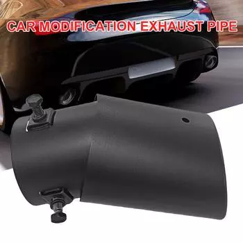 Наконечник глушителя выхлопной трубы автомобиля из алюминиевого сплава, прямой, изогнутый, с горлом, задняя часть выхлопной трубы автомобиля, насадка глушителя, входная труба 63 мм