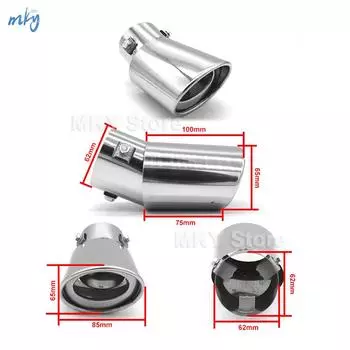 Наконечник глушителя выхлопной трубы автомобиля, нержавеющая сталь, хромированная отделка, задняя горловина хвоста для большинства автомобилей, выхлопная труба автомобиля, конец выхлопной трубы автомобиля