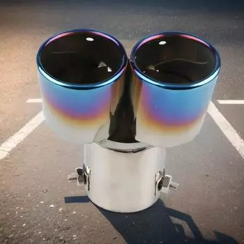 Наконечник выхлопной трубы автомобиля из нержавеющей стали с двумя выхлопными трубами, наконечники для выхлопных систем глушителя, аксессуары для автомодификации