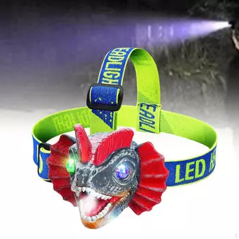 Налобный фонарь для детей, фара в виде динозавра, портативная налобная лампа, светодиодная игрушка для улицы