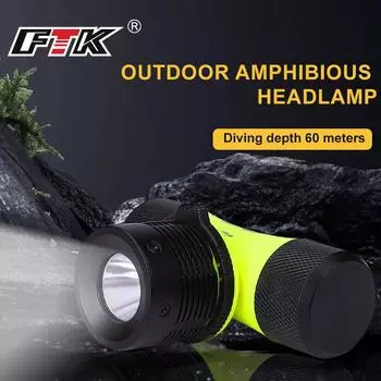 Налобный фонарь FTK, 200-800 люмен, регулируемый сверхлегкий и яркий светодиодный аккумуляторный налобный фонарь для наружного кемпинга, бега, езды на велосипеде, дайвинга, рыбалки жёлтый